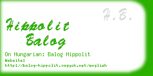 hippolit balog business card